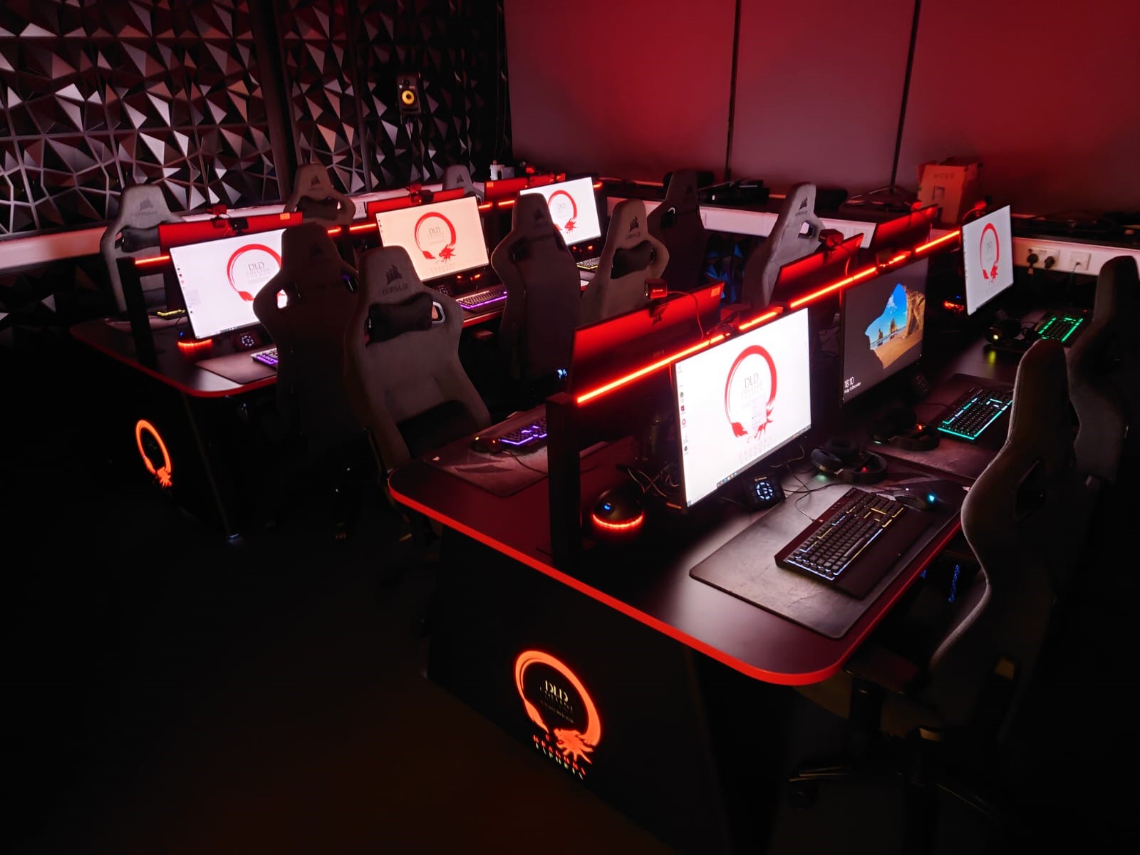 A dark e-sports setup representing the admin area